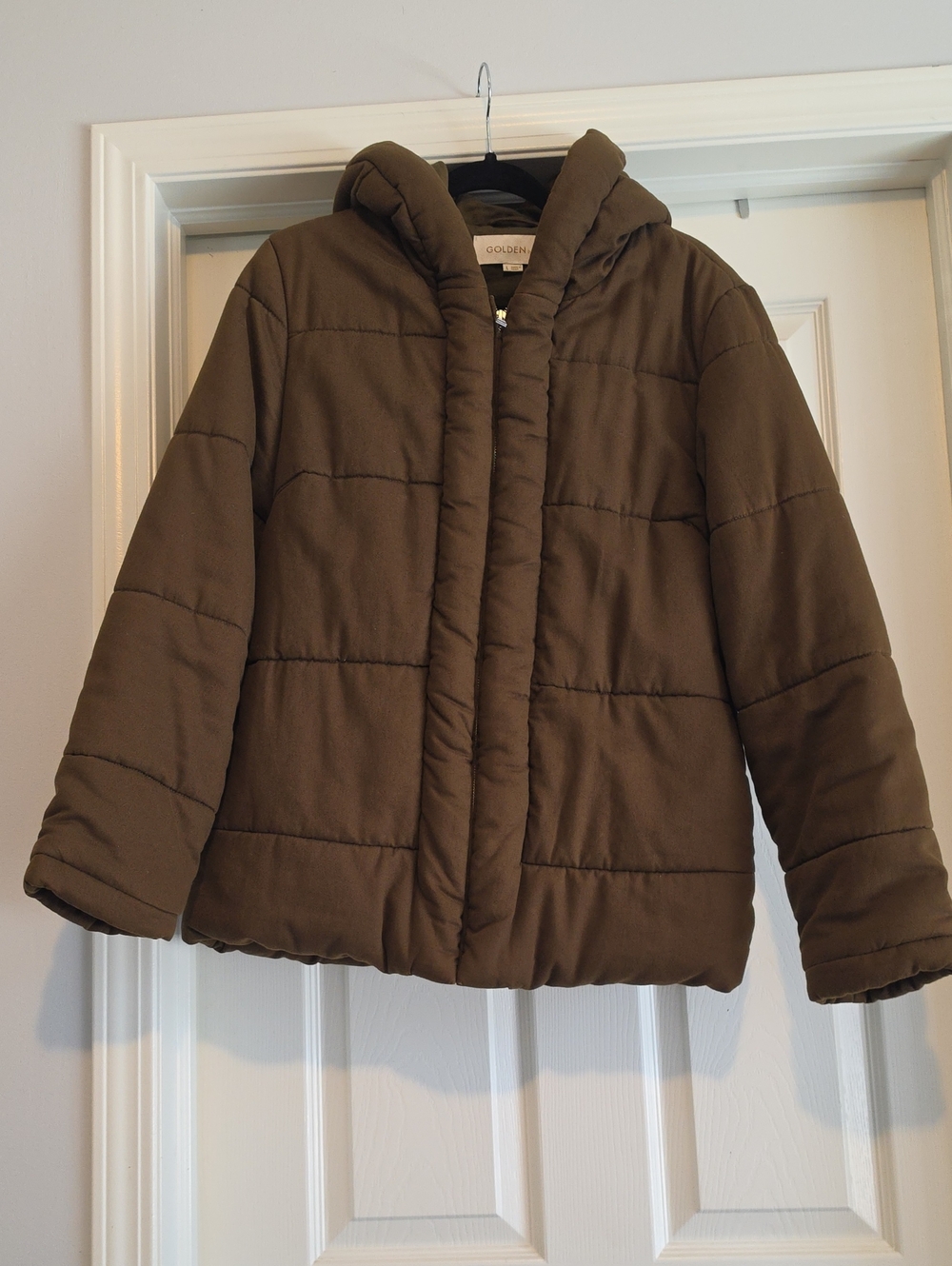 TNA Olive Green Puffer Hooded Jacket